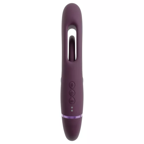 Javida - vibrator de cuplu fără bretele, cu ham (mov)