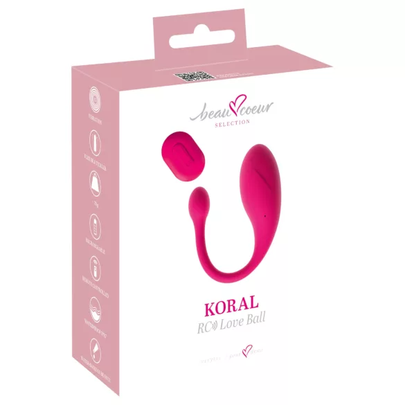 Beau Coeur Koral - ou vibrator cu telecomandă - roz