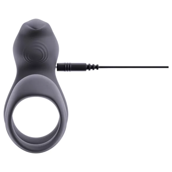 Beau Coeur Vylor - inel penis și testicule cu vibrator clitoridian - gri