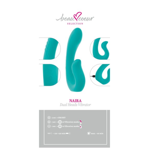 Beau Coeur Naira - vibrator pentru punctul G și clitoris - silicon verde