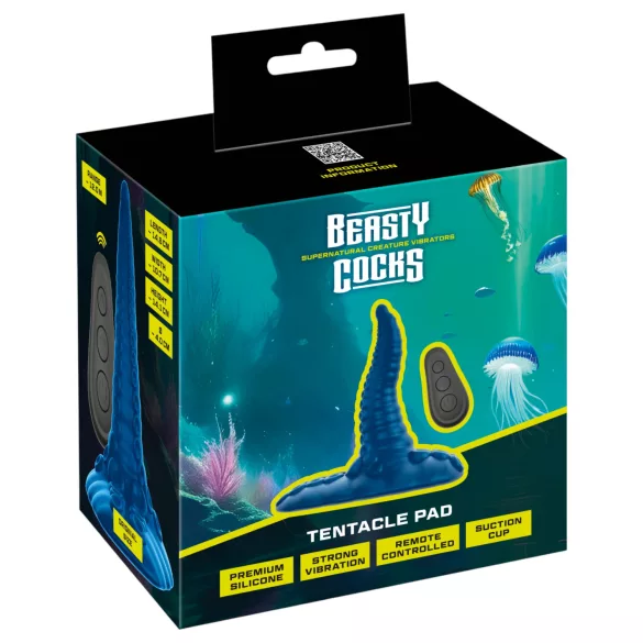 Beasty Cocks - vibrator pernă pentru punctul G cu braț tentacul - albastru