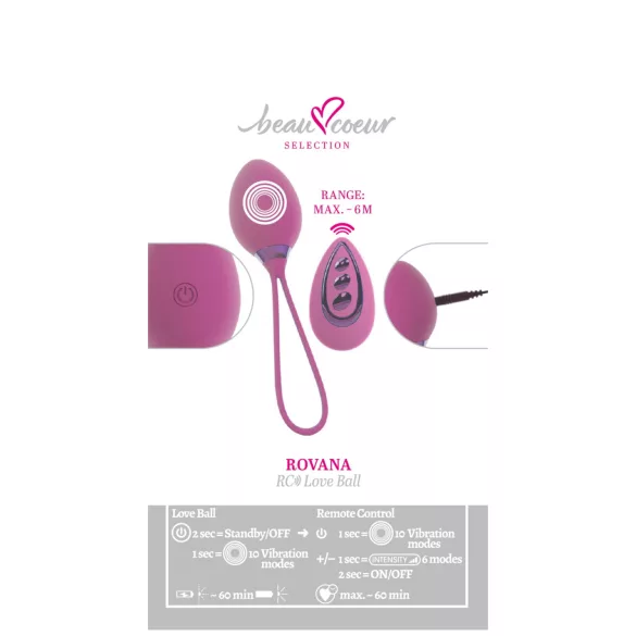 Beau Coeur Rovana - ou vibrator cu telecomandă - lila