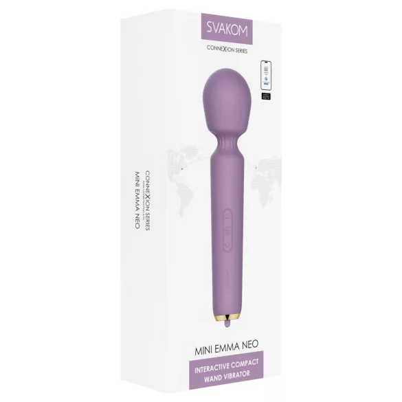 Svakom Mini Emma Neo - vibrator de masaj controlat prin aplicație (mov)