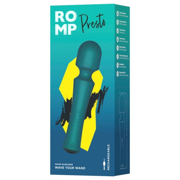 ROMP Presto - vibrator masaj - stimulare intensă - silicon verde