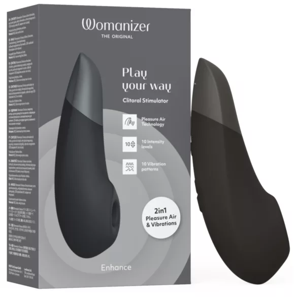 Womanizer Enhance 2în1 stimulator clitoridian cu unde de aer + vibrator (negru)