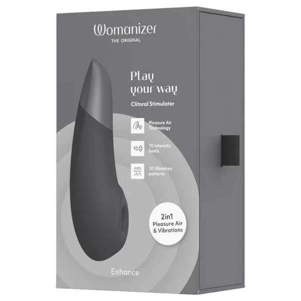 Womanizer Enhance 2în1 stimulator clitoridian cu unde de aer + vibrator (negru)