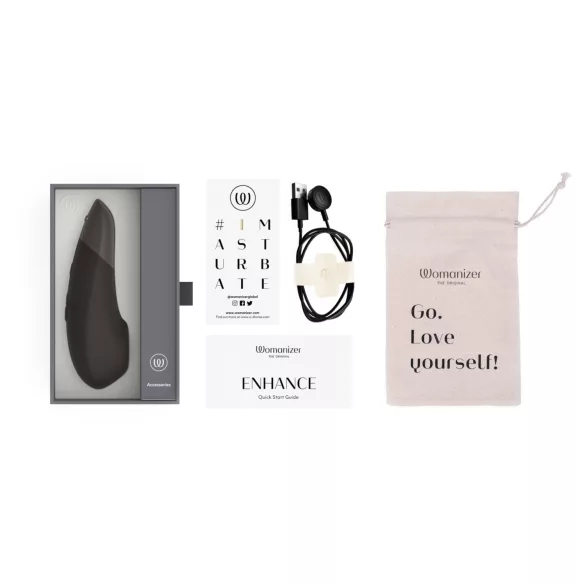 Womanizer Enhance 2în1 stimulator clitoridian cu unde de aer + vibrator (negru)