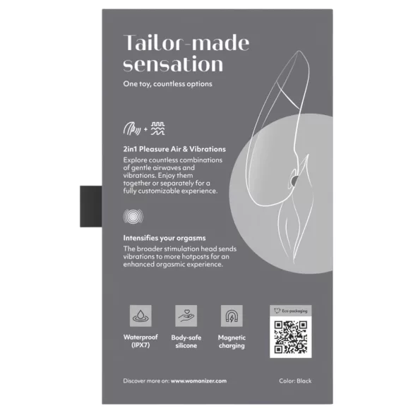 Womanizer Enhance 2în1 stimulator clitoridian cu unde de aer + vibrator (negru)