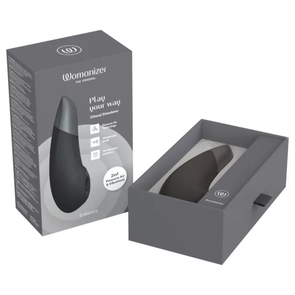 Womanizer Enhance 2în1 stimulator clitoridian cu unde de aer + vibrator (negru)