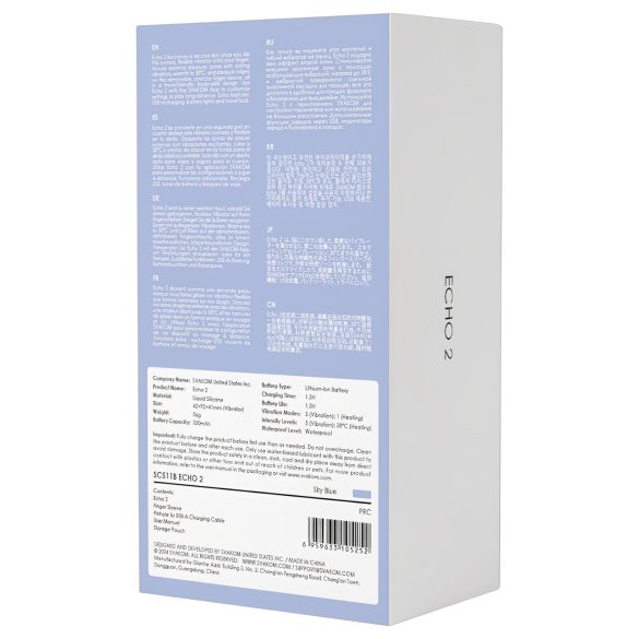 Svakom Echo 2 - vibrator pentru deget inteligent - silicon albastru