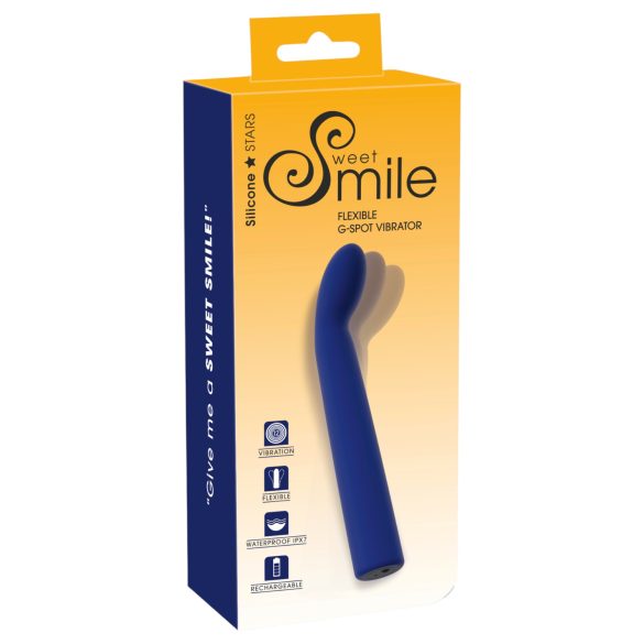 Smile - vibrator G-punct curbat (albastru)