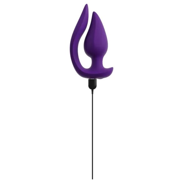 Smile - Vibrator anal și stimulator clitoris 2în1 - silicon mov