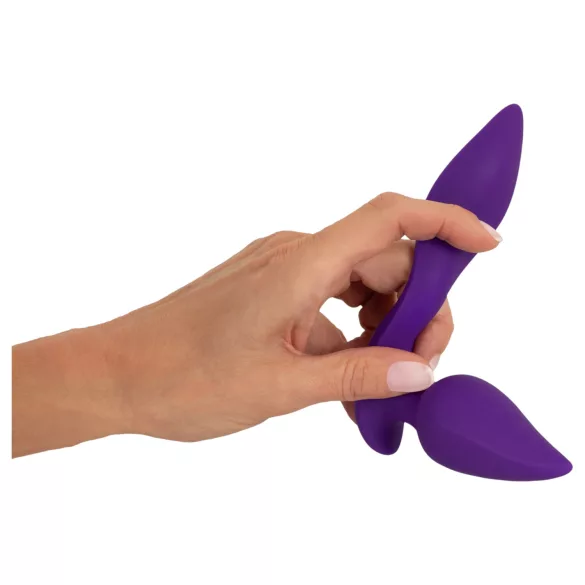 Smile - Vibrator anal și stimulator clitoris 2în1 - silicon mov
