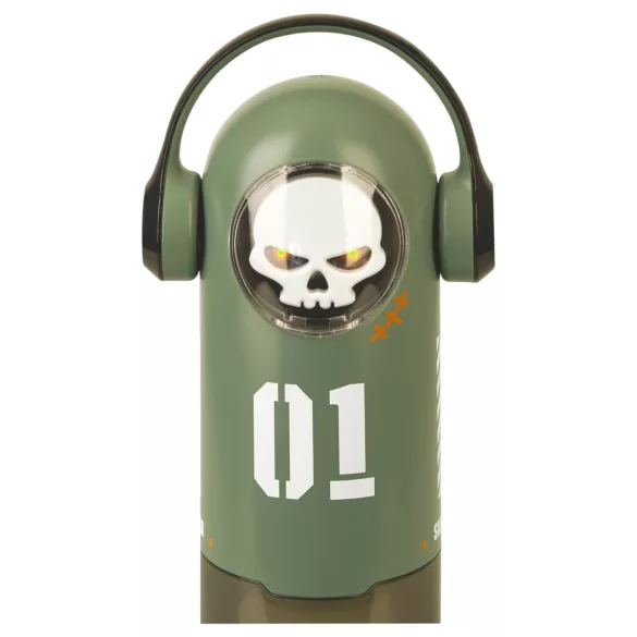 Rebel Skull - masturbator cu împingere și vibrații (verde)