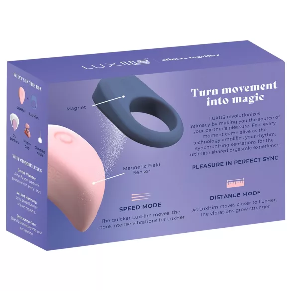 LUXUS Climax Together by Kiiroo - set de vibratoare pentru cuplu, magnetice, controlate prin aplicație