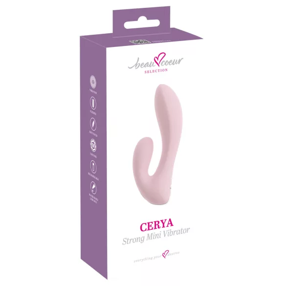 Beau Coeur Cerya - mini vibrator cu braț pentru clitoris - roz deschis