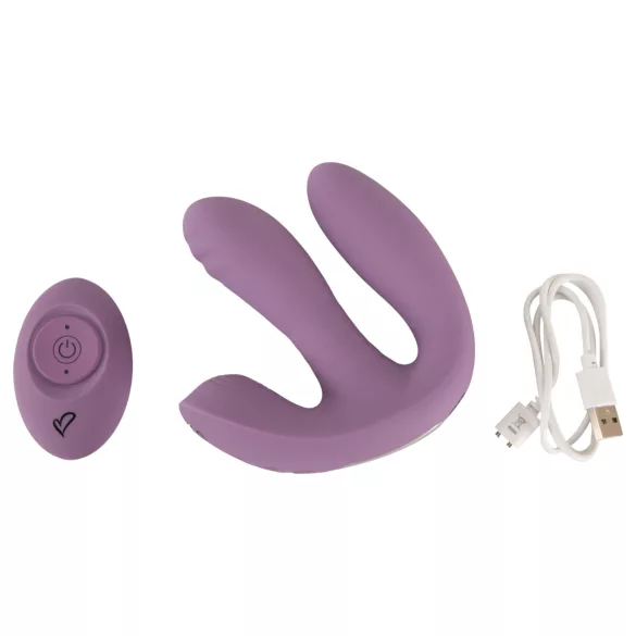 Beau Coeur Mireva - vibrator triplu cu brațe și telecomandă - mov