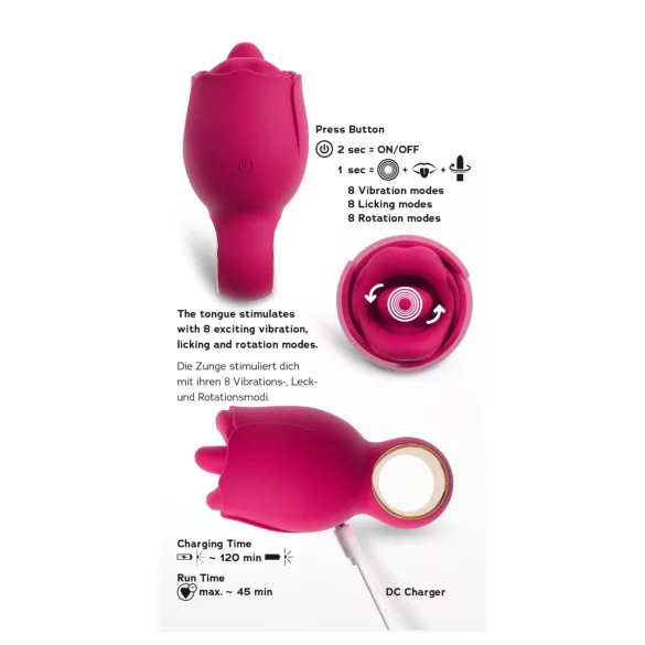You2Toys Oral Fun - stimulator de clitoris cu limbă (roz)