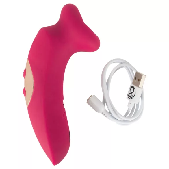You2Toys Oral Fun - stimulator clitoridian cu aspirație și cu limbă (roz)