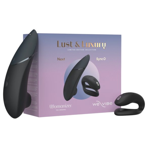 Womanizer Lust&Luxury - vibrator clitoridian și pentru cuplu - set negru