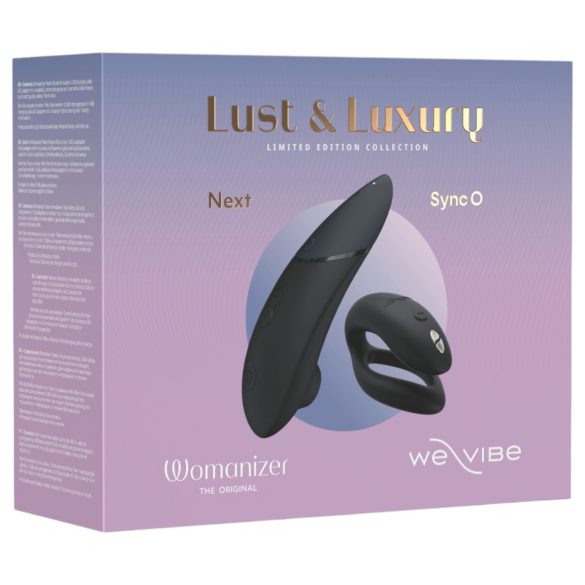 Womanizer Lust&Luxury - vibrator clitoridian și pentru cuplu - set negru