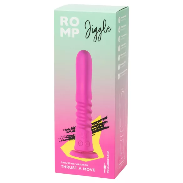 ROMP Jiggle - vibrator împingător cu ventuză (roz)