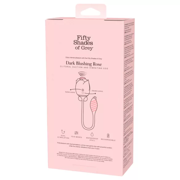 Fifty Shades of Grey - stimulator clitoridian cu aspirație și ou vibrator negru