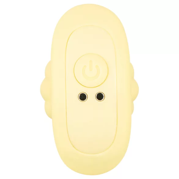 Cuties Mini - plug anal cu vibrații, texturat - silicon galben