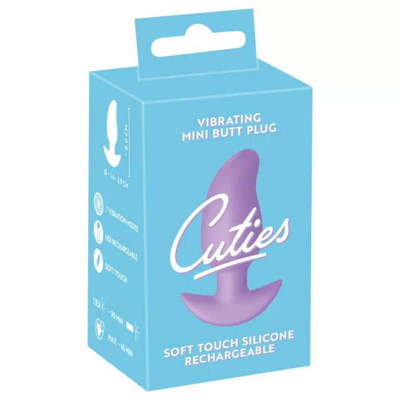 Cuties Mini - plug anal cu vibrații - silicon - mov