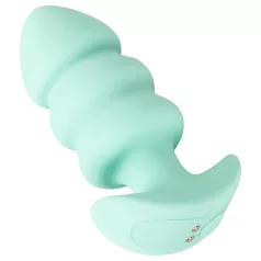   Cuties Mini - plug anal cu vibrații și bile - silicon verde