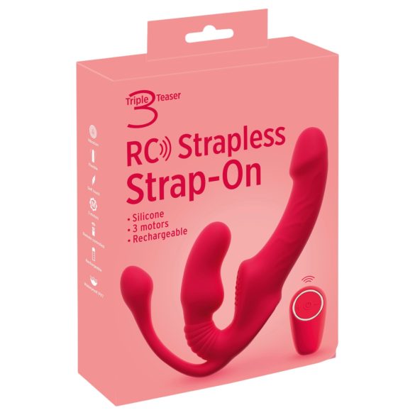 You2Toys Strapless - vibrator cu curea, cu 3 brațe (roz)