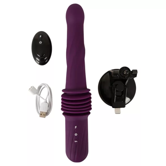 You2Toys - vibrator cu împingere, încălzire și telecomandă (mov)