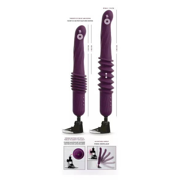 You2Toys - vibrator cu împingere, încălzire și telecomandă (mov)