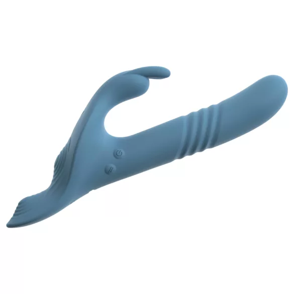 You2Toys - Vibrator cu iepuraș pentru strap-on, cu 3 piese și telecomandă (albastru)