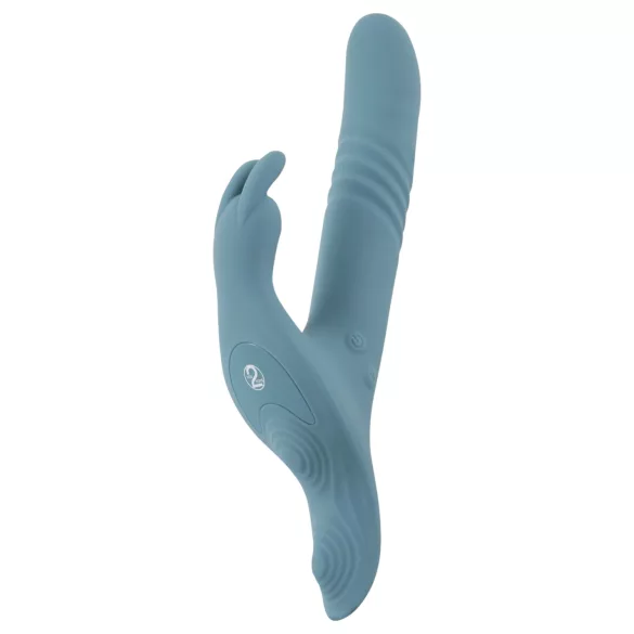 You2Toys - Vibrator cu iepuraș pentru strap-on, cu 3 piese și telecomandă (albastru)
