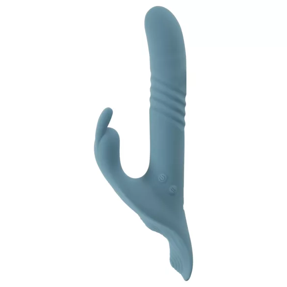 You2Toys - Vibrator cu iepuraș pentru strap-on, cu 3 piese și telecomandă (albastru)