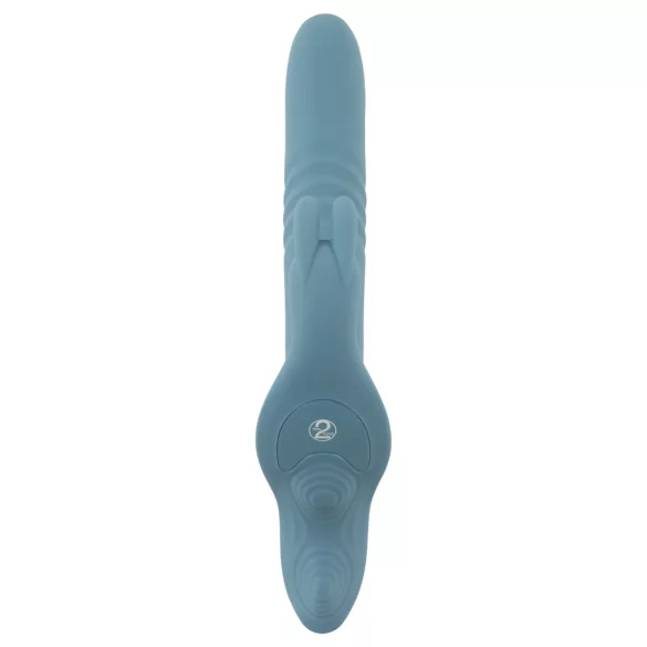 You2Toys - Vibrator cu iepuraș pentru strap-on, cu 3 piese și telecomandă (albastru)
