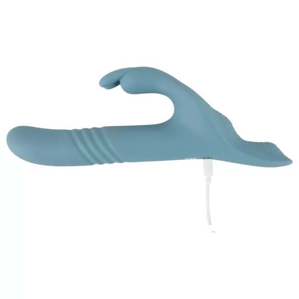 You2Toys - Vibrator cu iepuraș pentru strap-on, cu 3 piese și telecomandă (albastru)