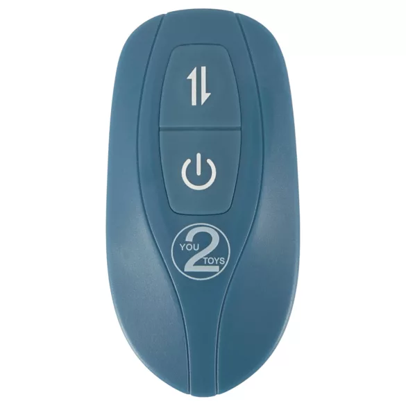 You2Toys - Vibrator cu iepuraș pentru strap-on, cu 3 piese și telecomandă (albastru)