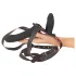 You2Toys - vibrator dublu cu curea, cu telecomandă (negru)