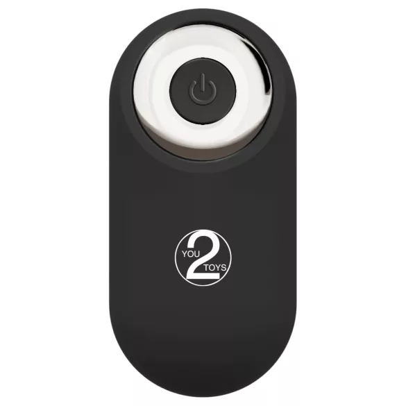 You2Toys - vibrator dublu cu curea, cu telecomandă (negru)
