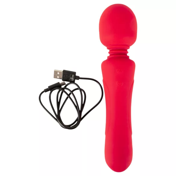 Sweet Smile - vibrator wand cu acumulator, rezistent la apă (roșu)