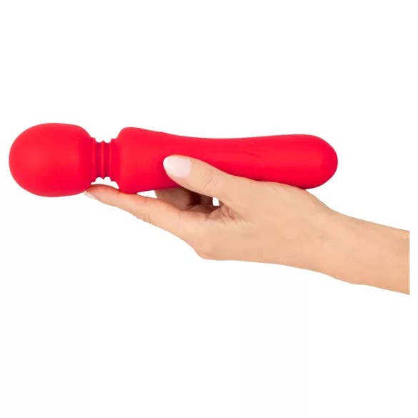 Sweet Smile - vibrator wand cu acumulator, rezistent la apă (roșu)