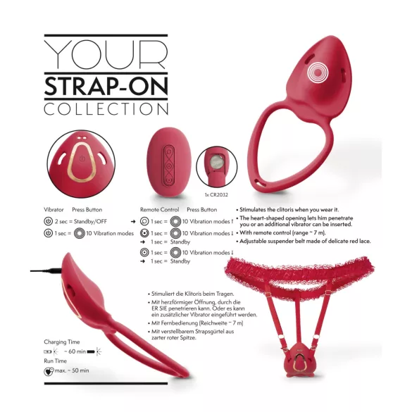You2Toys - vibrator clitoridian purtabil (roșu)