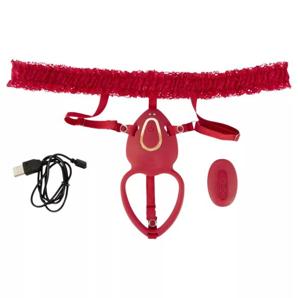 You2Toys - vibrator clitoridian purtabil (roșu)