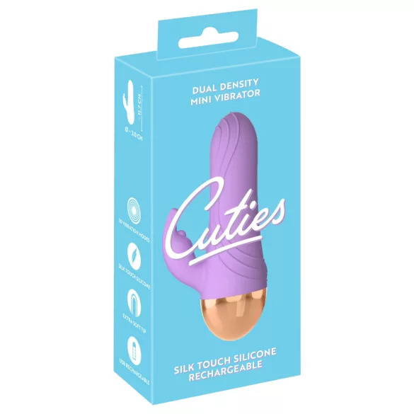 Cuties - mini vibrator cu braț pentru clitoris, reîncărcabil și rezistent la apă (mov)
