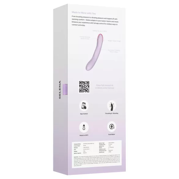 Svakom Selena - vibrator pentru punctul G cu încălzire și mișcare de împingere (mov)