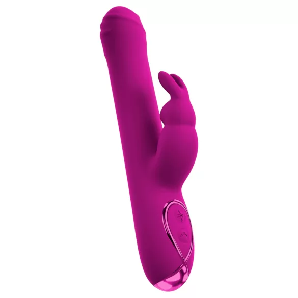 Sweet Smile - vibrator cu braț rotativ pentru clitoris, cu împingere (roz)