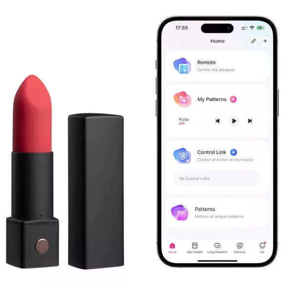 Lovense Exomoon - mini vibrator în formă de ruj (negru)