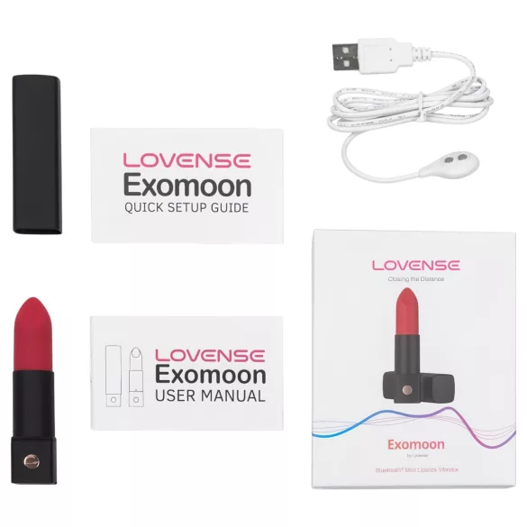 Lovense Exomoon - mini vibrator în formă de ruj (negru)